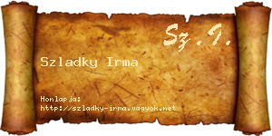 Szladky Irma névjegykártya